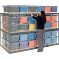 Global Equipment Record Storage Rack 96"W x 24"D x 60"H With Polyethylene File Boxes - Gray 716898